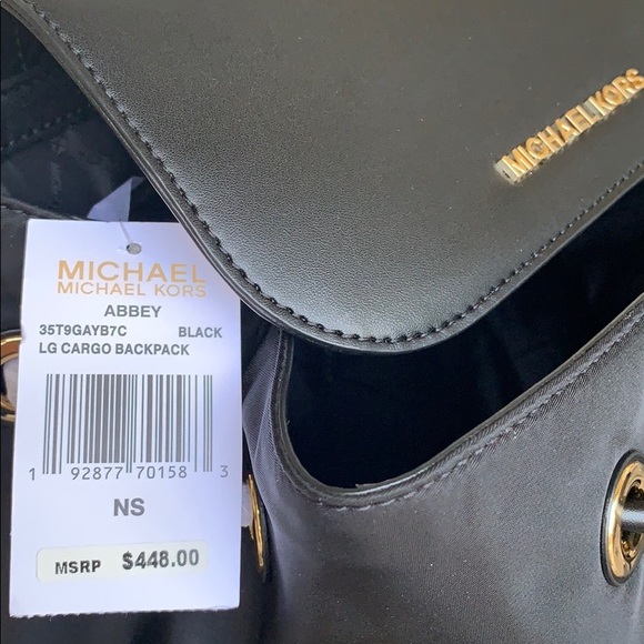 MICHAEL KORS ABBEY LG CARGO BACKPACK BLACK - Picture 15 of 16